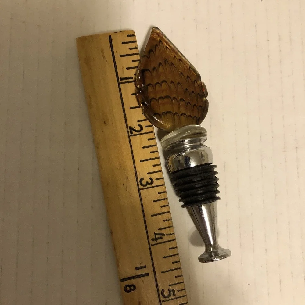 Wine Stopper, Leaf Shaped Glass Wine Stopper Fall Decor Stopper